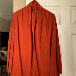 Sweater cardigan from the Loft fall color reddish orange size large